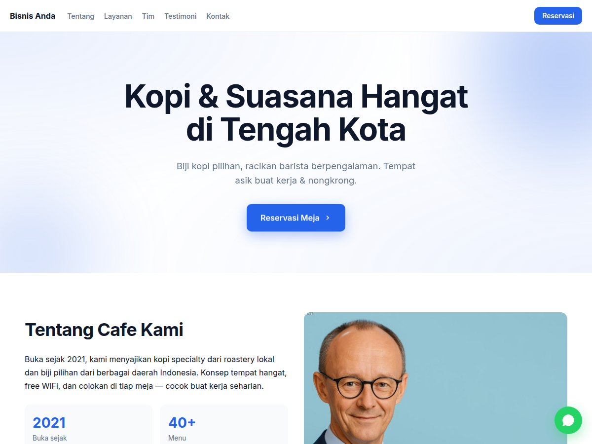 Company Profile · cafe · clean