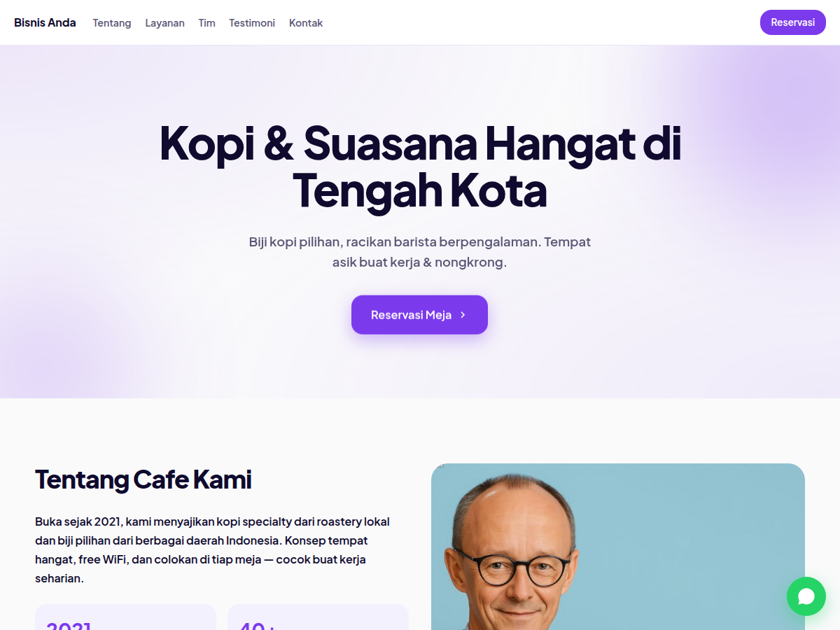 Company Profile · cafe · nova