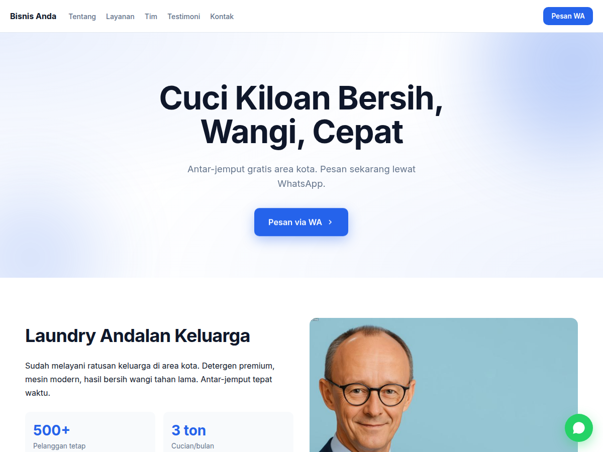 Company Profile · laundry · clean