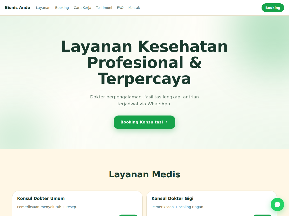 Service Booking · klinik · flow