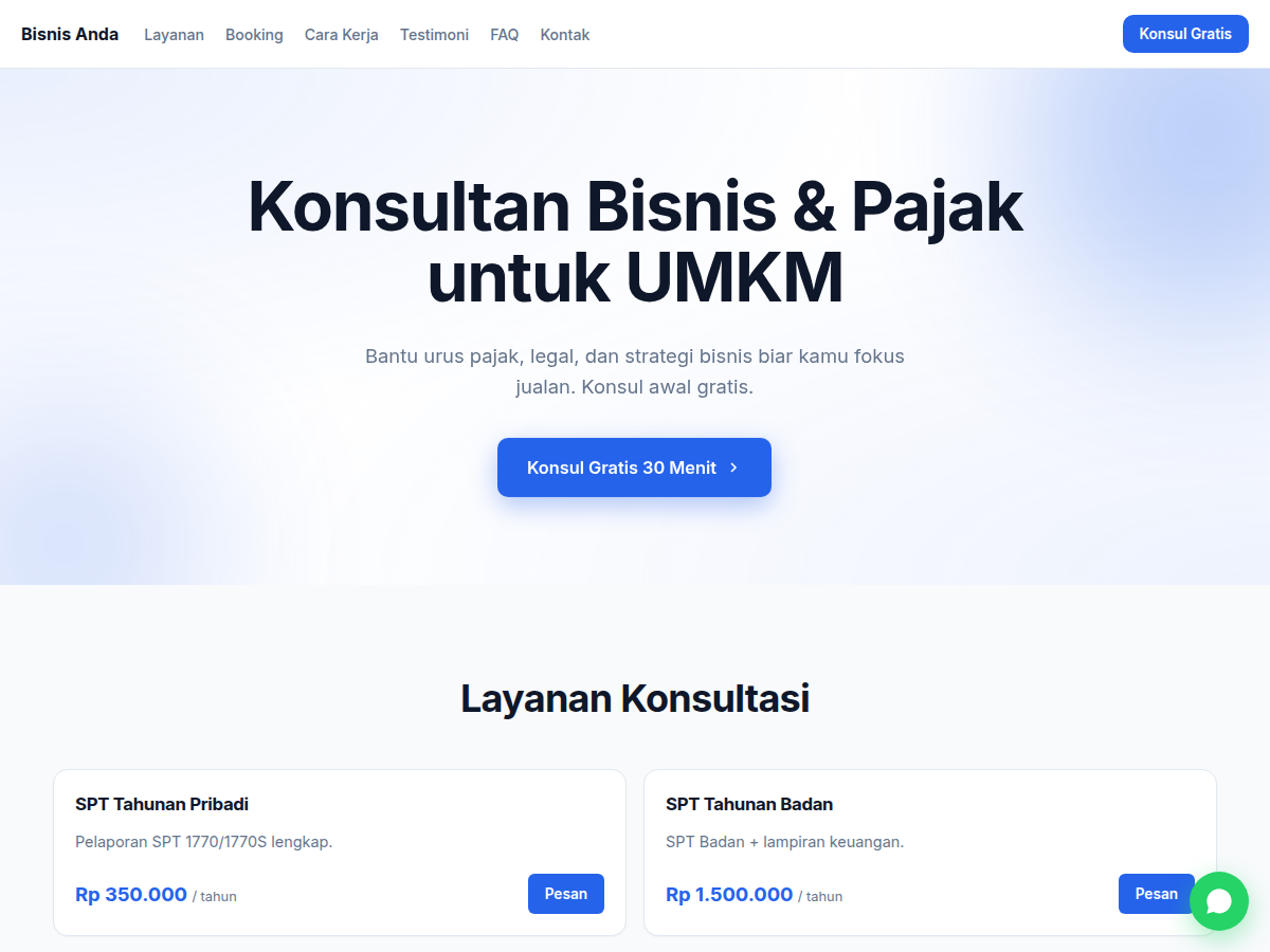 Service Booking · konsultan · clean