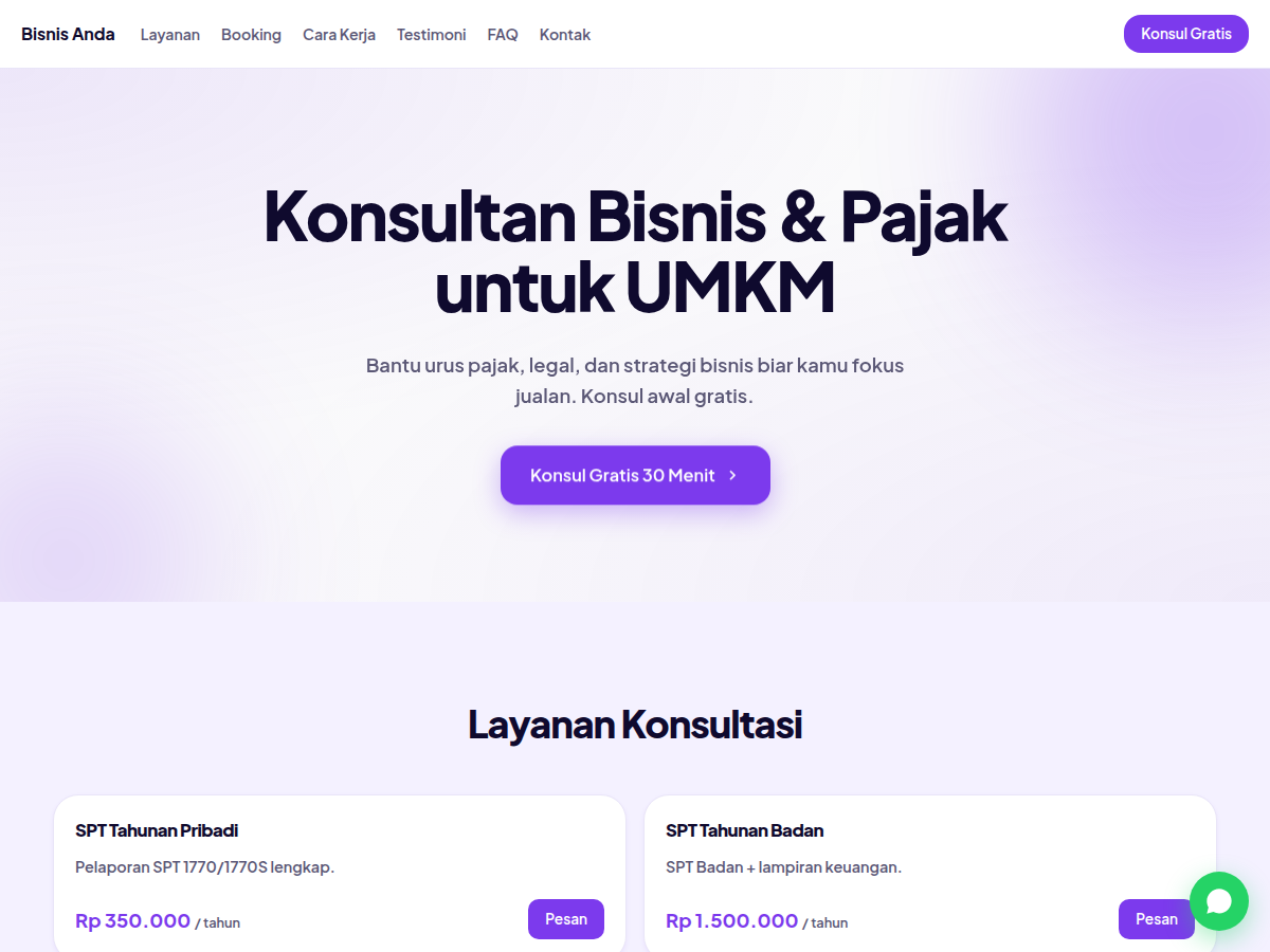 Service Booking · konsultan · nova