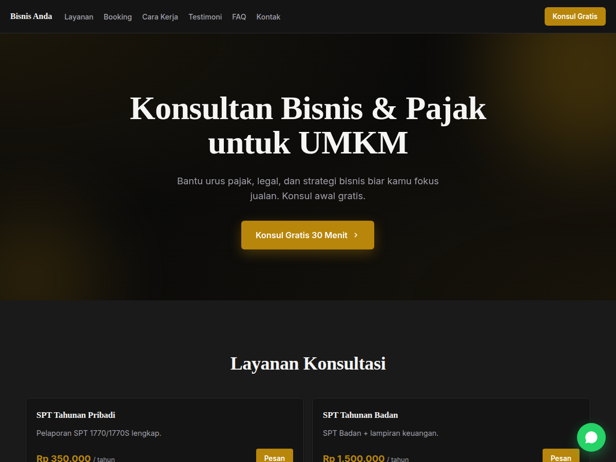 Service Booking · konsultan · prime