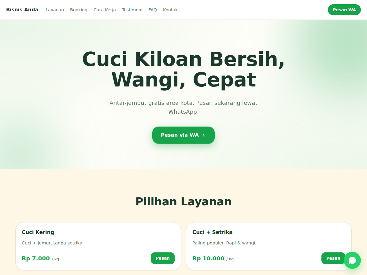 Service Booking · laundry · flow