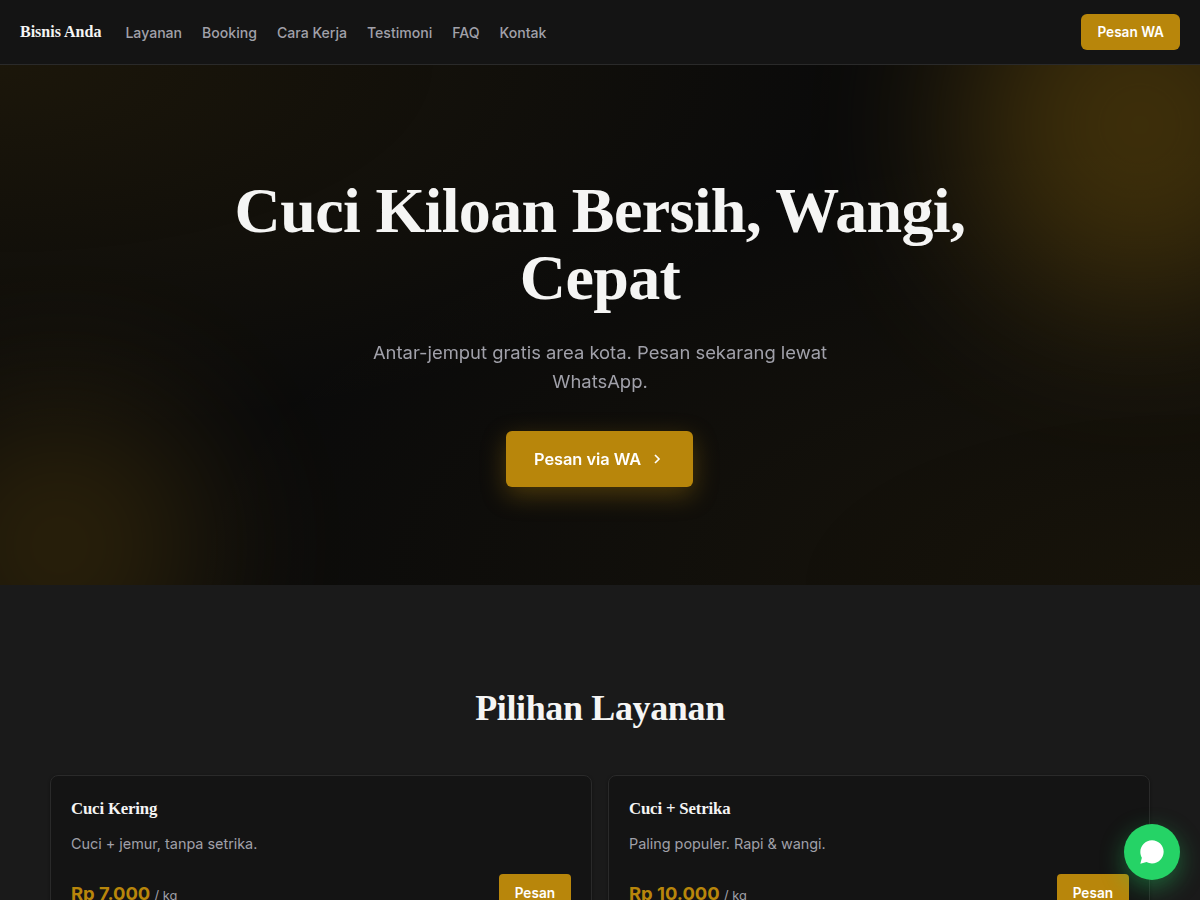 Service Booking · laundry · prime