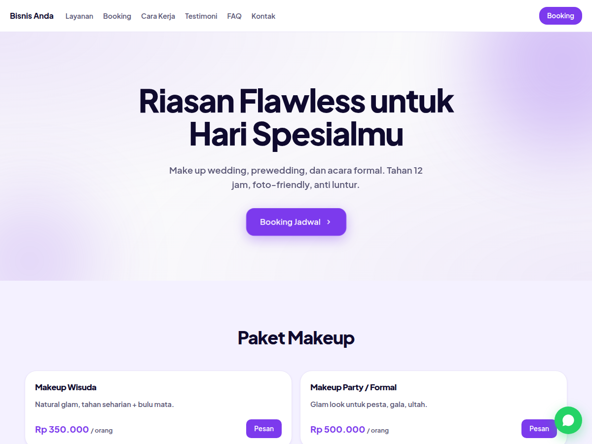 Service Booking · mua · nova