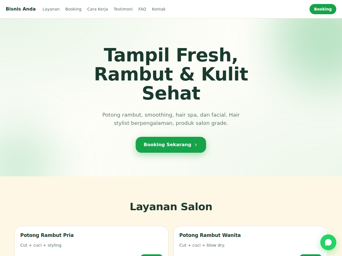 Service Booking · salon · flow