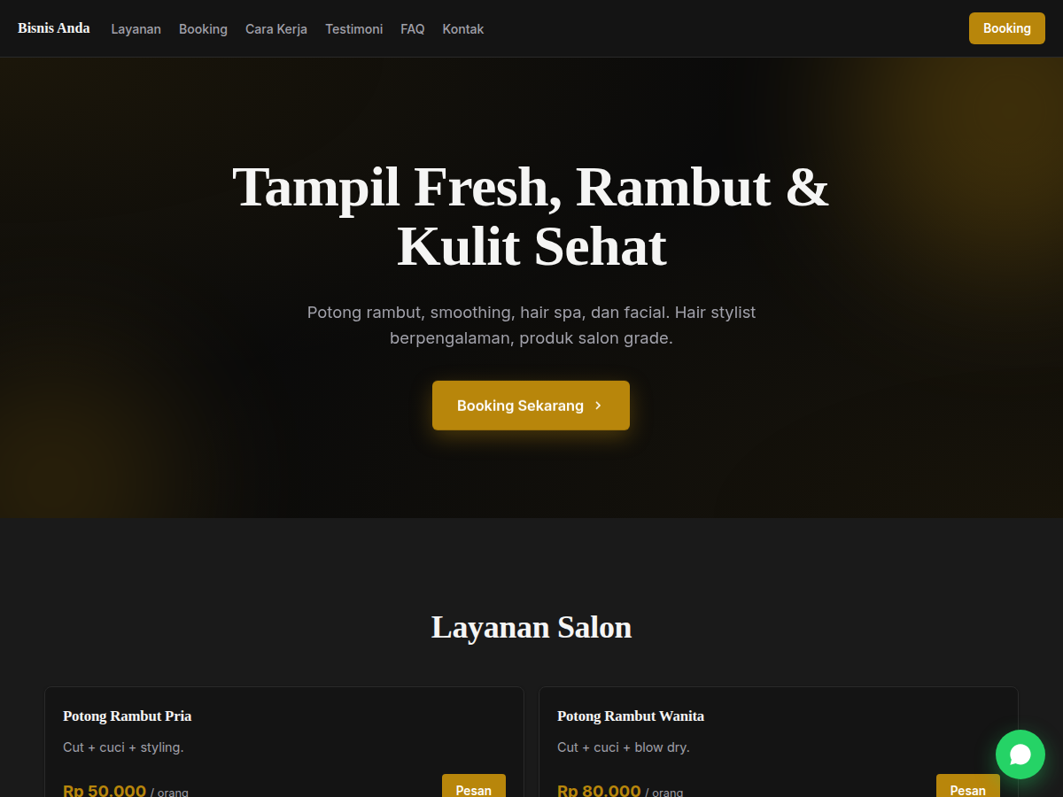 Service Booking · salon · prime