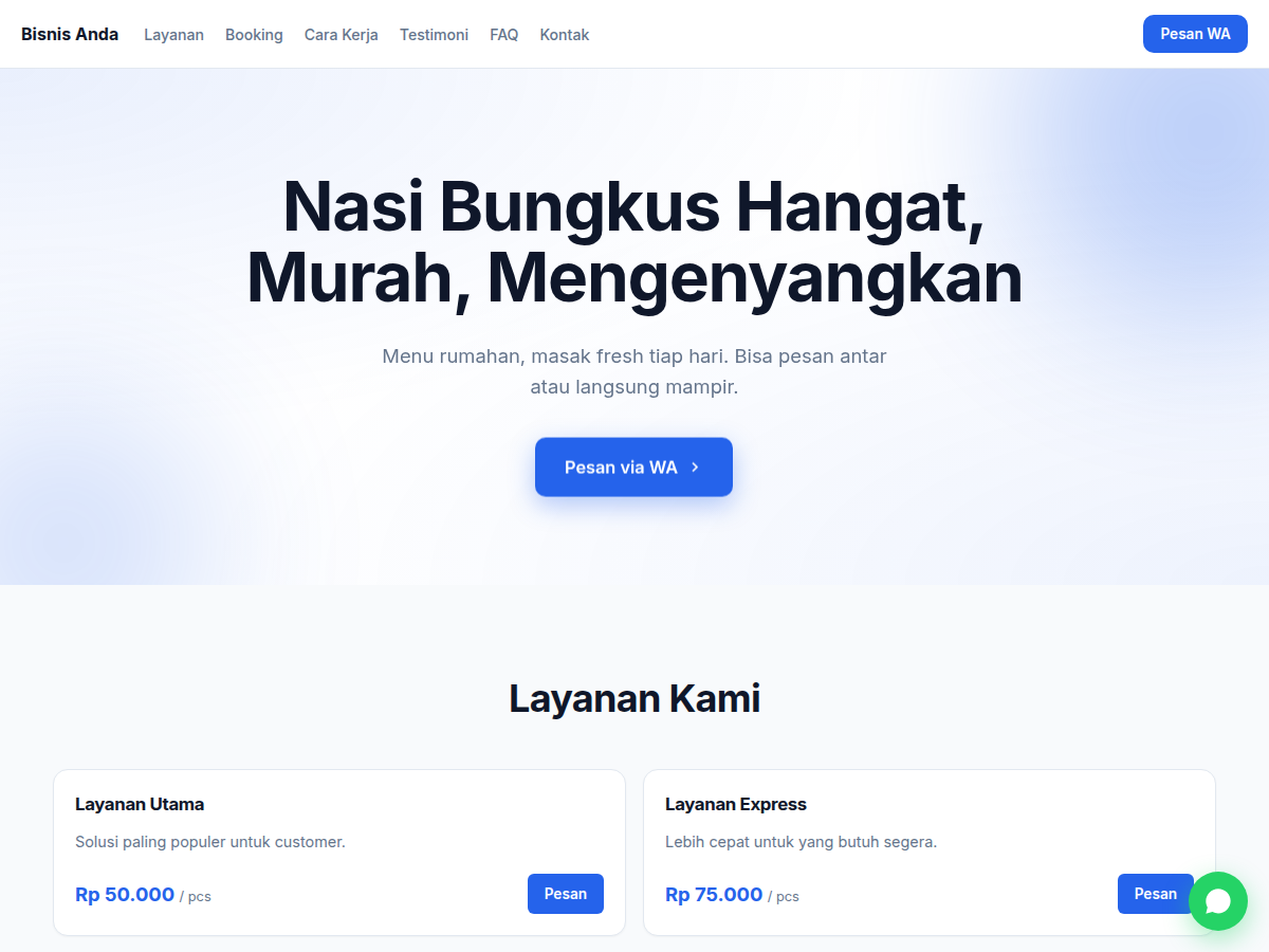 Service Booking · warung · clean
