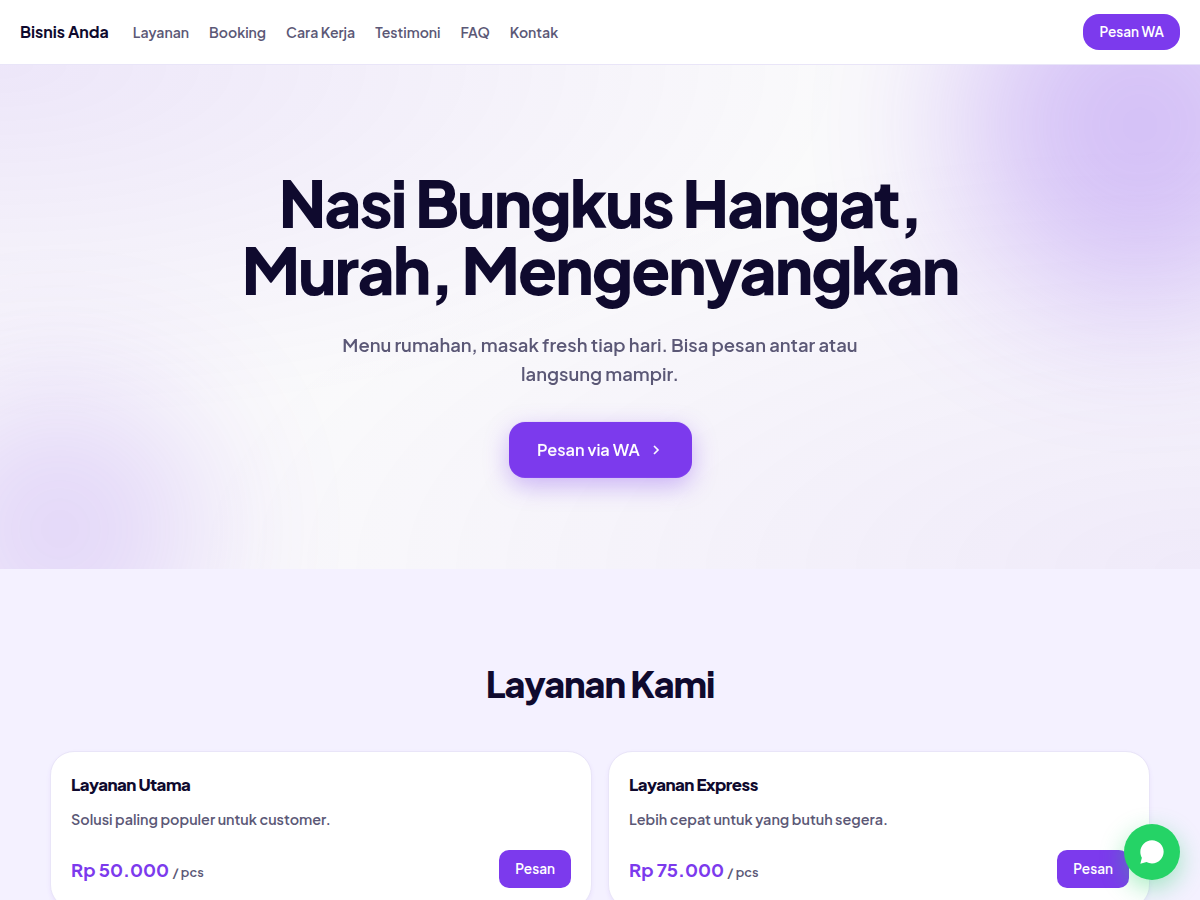 Service Booking · warung · nova