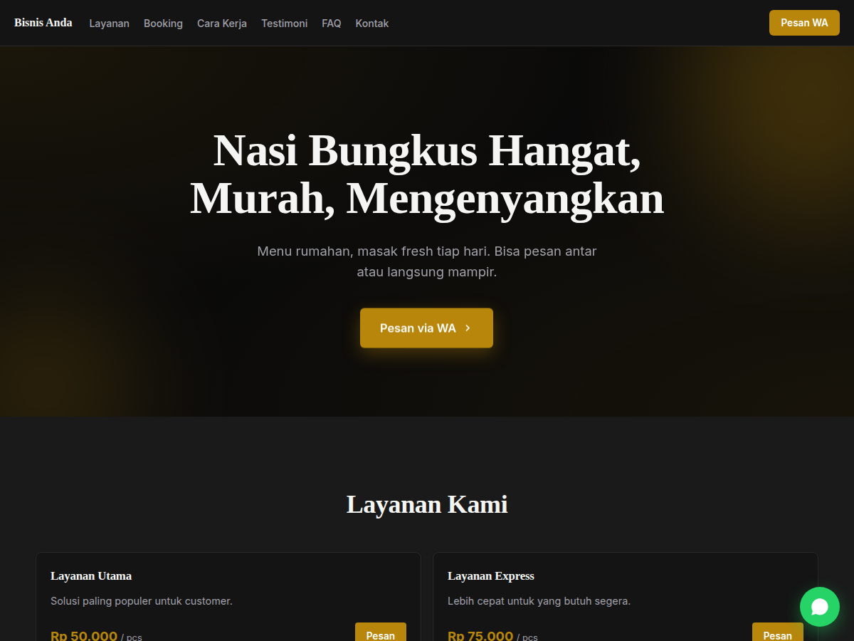 Service Booking · warung · prime